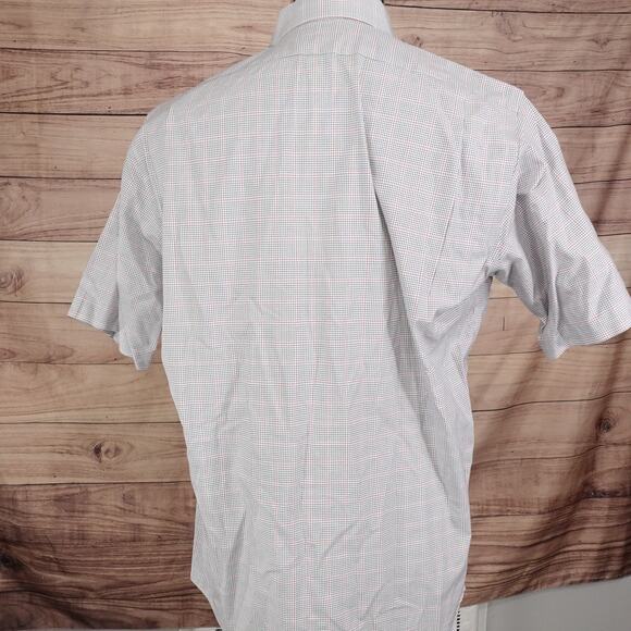 DANIEL CREMIEUX COLLECTION SHORT SLEEVE CHECK BUTTON DOWN SHIRT MENS SZ M - Picture 5 of 7